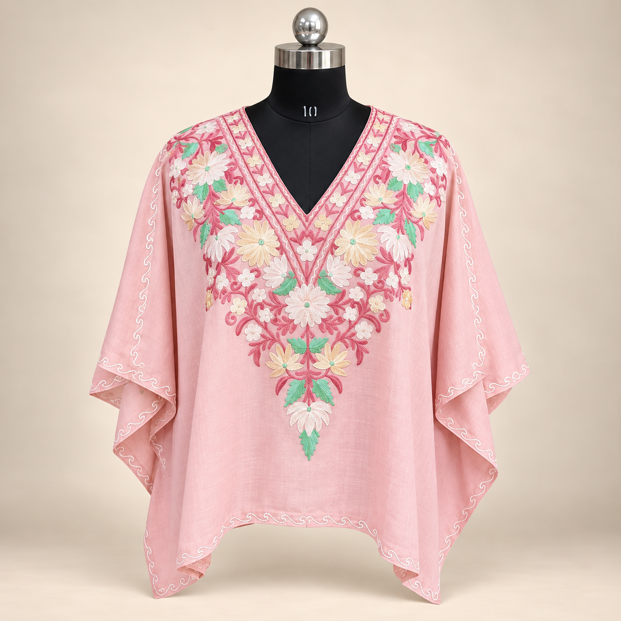 Blush Pink Kashmiri Short Kaftan