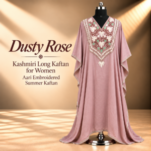 Dusty Rose Kashmiri Long Kaftan