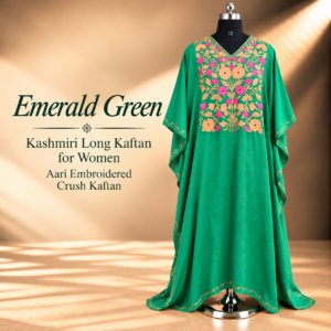 Emerald Green Kashmiri Long Kaftan
