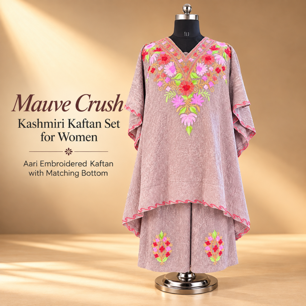 Mauve Crush Kashmiri Kaftan Set