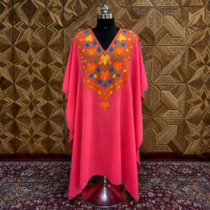 Rose Pink Kashmiri Long Kaftan